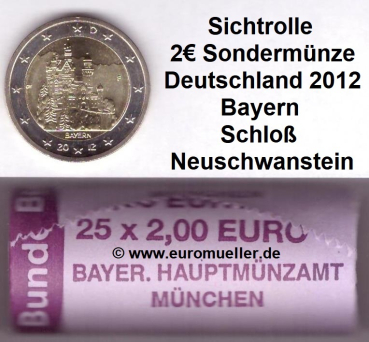 Rolle -D- 2 Euro Gedenkmünze Deutschland 2012 Bayern